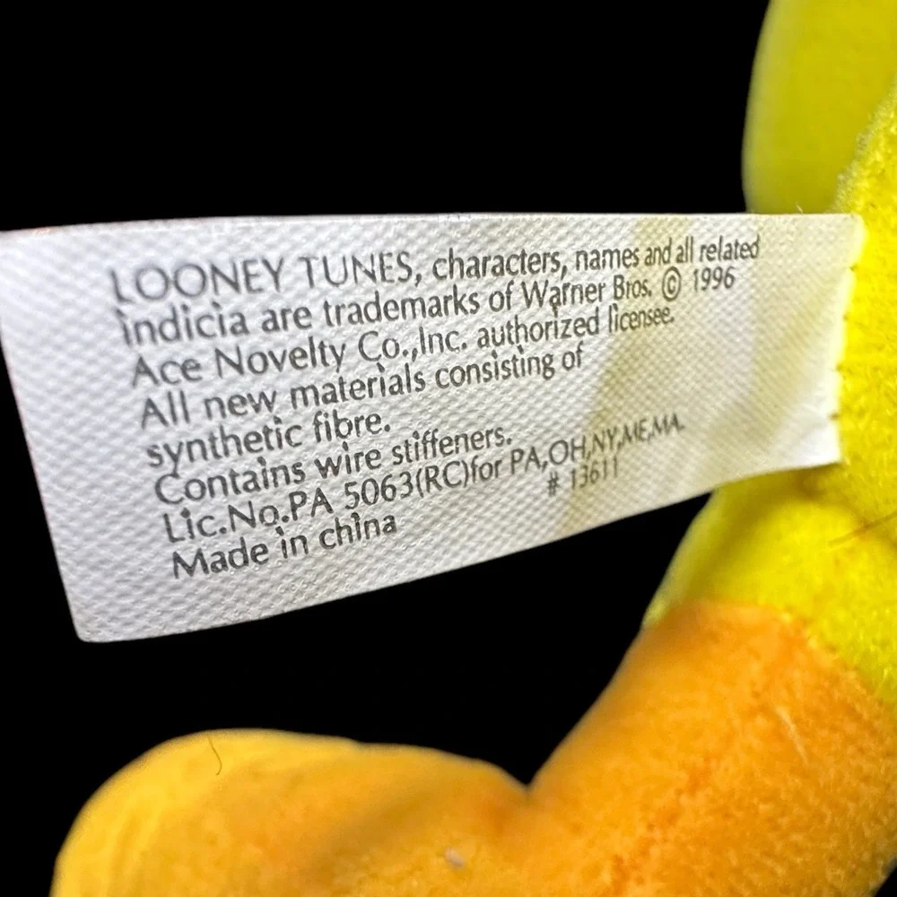 Tweety Bird Looney Tunes Warner Brothers Stuffed Plush‎ Ace Novelty 9